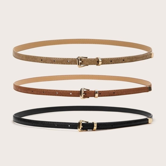 SOLD Thin textured belts set of 3 - Picture 2 of 6